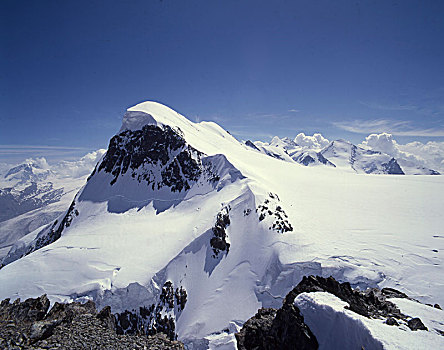 瑞士,阿尔卑斯山,策马特峰,布莱特峰,顶峰