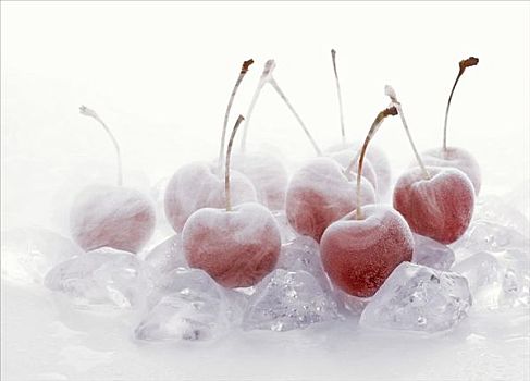 冰冻,樱桃,冰,冰块