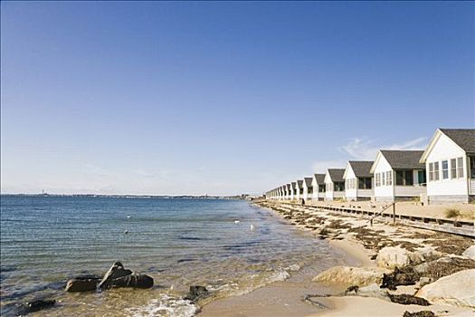 海滩小屋,排列,科德角,马萨诸塞,美国