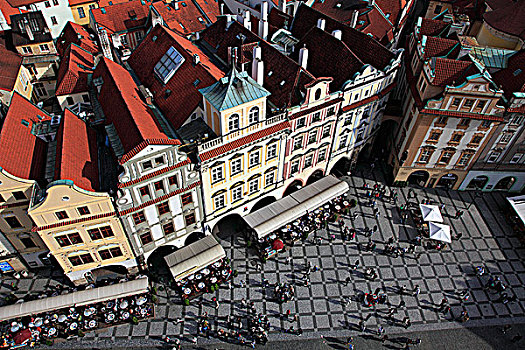 捷克共和国,布拉格,老城广场,航拍