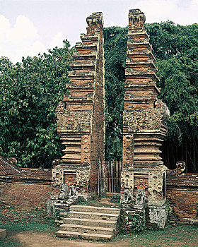 层次,建筑,巴厘岛,印度,神祠,三个,天宇,世界,人性,高耸,天空,山,神