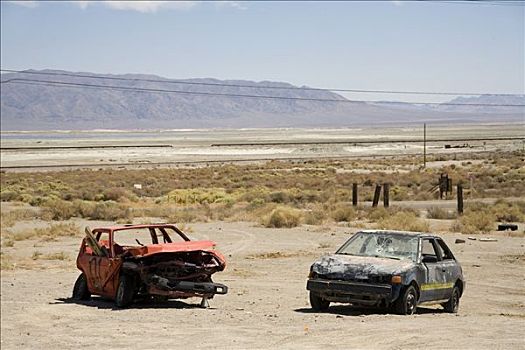 废弃,汽车,荒芜,靠近,莫哈维沙漠,加利福尼亚,美国