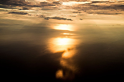 天空,云彩,霞光,晚霞,大海,海面