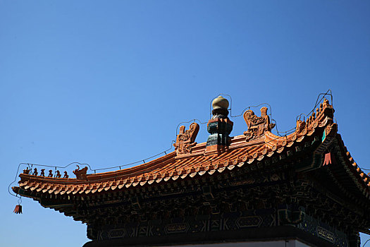 北京颐和园四大部洲建筑装饰物