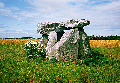 巨石墓,靠近,布列塔尼半岛,法国,欧洲