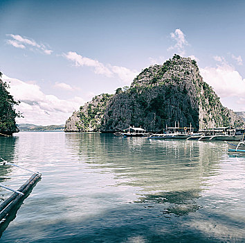 菲律宾,风景,悬崖,漂亮,天堂湾,热带,泻湖