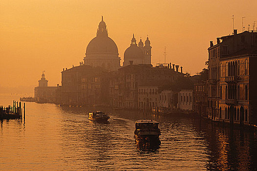 大运河,日落,威尼斯,意大利