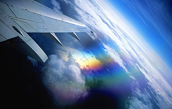 飞机,窗户,风景,云,反射,太阳,发光,翼,海洋