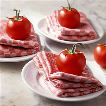 意大利,桌饰,方格,餐巾,西红柿