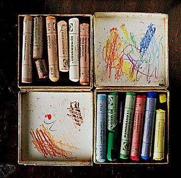 破旧,色彩,淡色调,不洁,白色,锡,盒子,木质,桌子,伦敦,英国,2003年