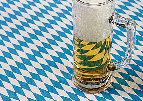 玻璃杯,啤酒,巴伐利亚,旗帜