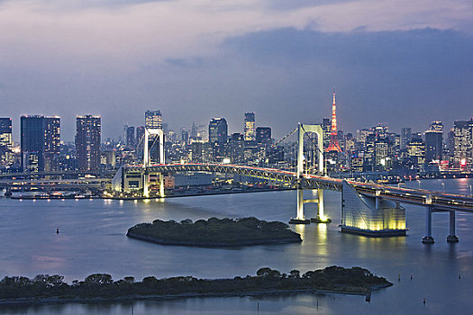 彩虹桥,东京,天际线,日本