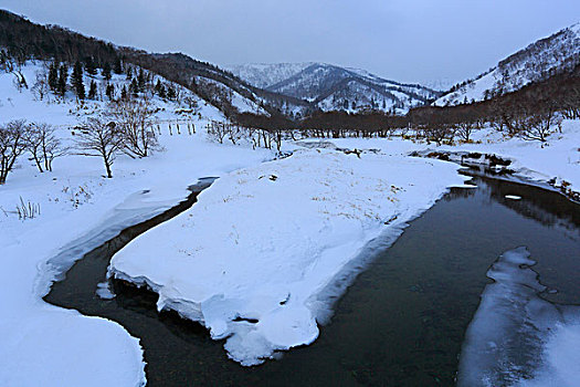 冬季风景,北滨车站