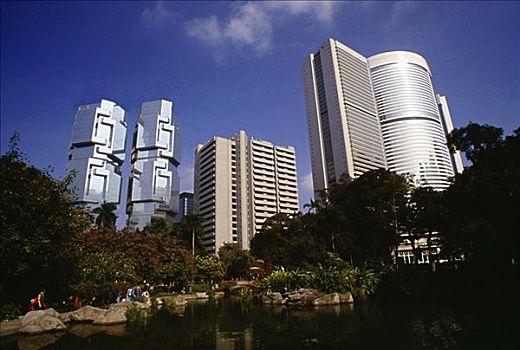 仰视,公园,正面,建筑,香港