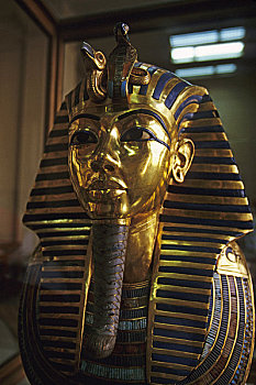埃及,开罗,埃及博物馆,古旧,黄金,面具