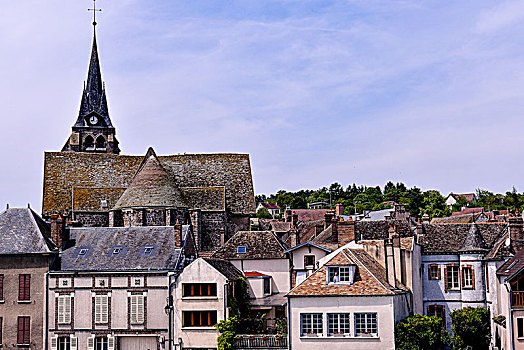 法国,中心,约纳河,教堂钟,屋顶,教堂