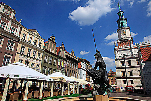 波兰,波兹南,市政厅,喷泉