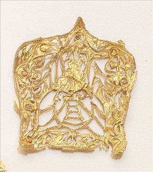 一对,黄金,带扣,形态,玫瑰形饰物,中国,13世纪,艺术家,未知
