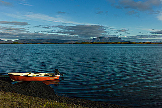 冰岛,船,休息,湖,岸边