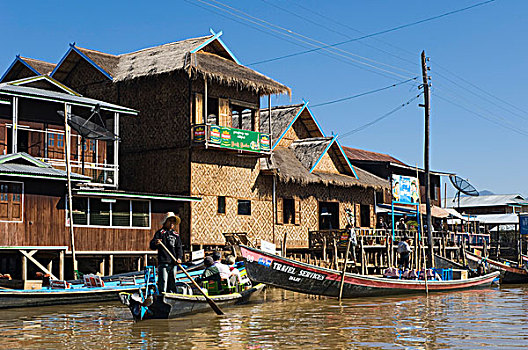 乡村,亚瓦马,茵莱湖,掸邦,缅甸,亚洲