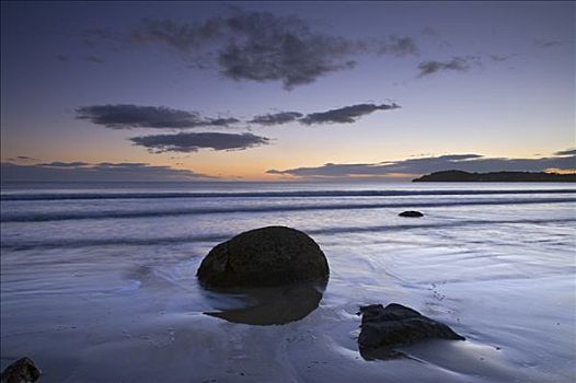 漂石,日出,新西兰
