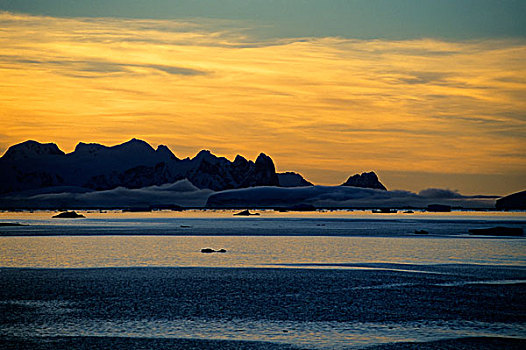 南极,半岛,区域,景色,雷麦瑞海峡,夜光