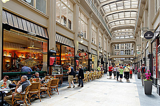 购物,拱廊,莱比锡,德国,欧洲