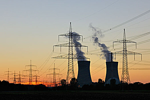 核电站,靠近,巴伐利亚,德国,欧洲