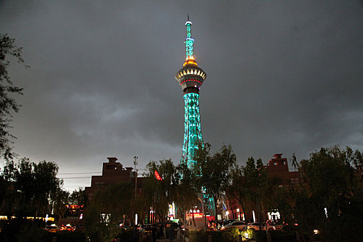 新疆喀什,地标建筑昆仑塔