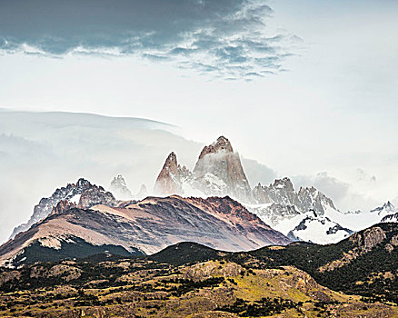 风景,山脉,洛斯格拉希亚雷斯国家公园,巴塔哥尼亚,阿根廷