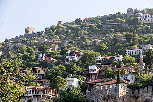 公寓,房子,山坡,阿兰亚,土耳其