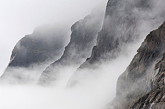 山,雾,格陵兰