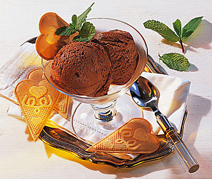 黑巧克力,冰淇淋,德国,烹饪