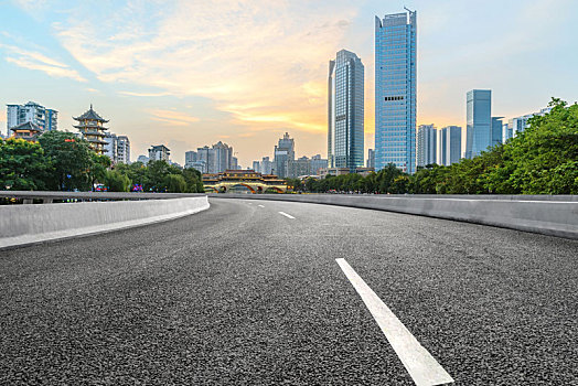 城市公路,现代建筑,汽车广告背景