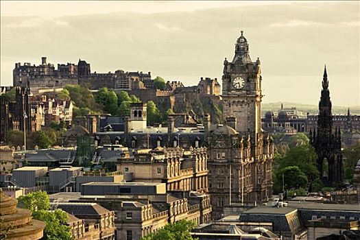 爱丁堡城堡,巴尔莫拉尔,酒店,纪念建筑,爱丁堡,苏格兰,英国
