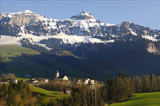 风景,城区,后面,阿彭策尔,瑞士,欧洲