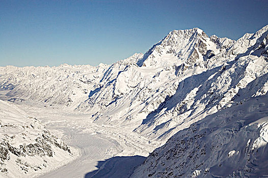 奥拉基,库克山,库克山国家公园,南岛,新西兰,俯视