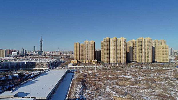 河北省石家庄市城市雪景