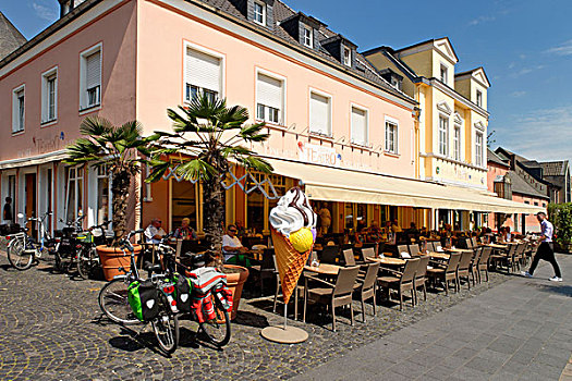 市场,步行街,冰淇淋,厅室,餐馆,下莱茵,北莱茵威斯特伐利亚,德国