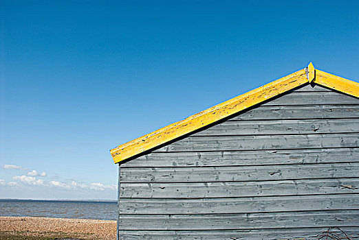 海滩小屋,海洋,肯特郡,英格兰,英国