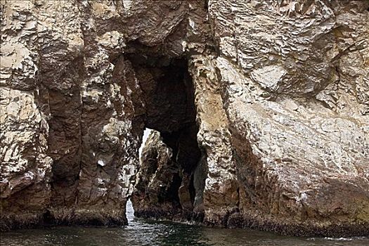 洞穴,悬崖,岛屿,帕拉卡斯国家保护区,帕拉加斯,伊卡地区,秘鲁