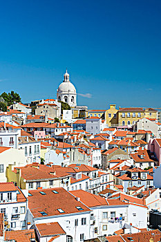 穹顶,教堂,围绕,建筑,阿尔法马区,里斯本,葡萄牙