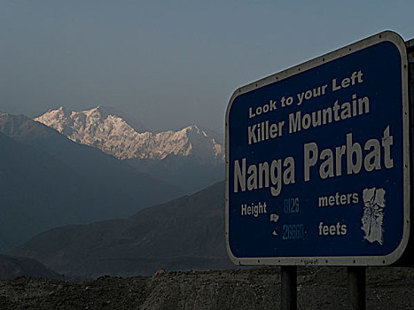 标识,风景,小,乡村,喀喇昆仑,公路,西北边境,巴基斯坦,南亚