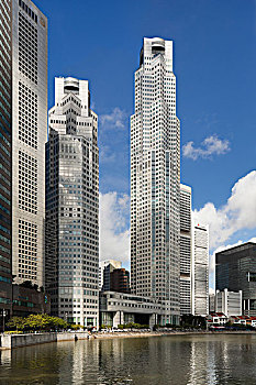 团结,海外,银行,广场,建筑师,90年代,双塔,站立,克拉码头,新加坡