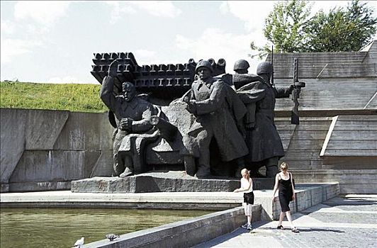 雕塑,纪念建筑,公园,基辅,乌克兰,欧洲