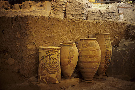 希腊,锡拉岛,弥诺斯文明,场所,花瓶
