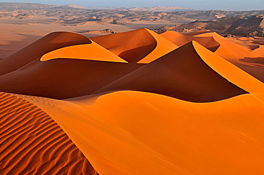 红色,沙丘,锡,梅如卡,山峦,山脉,塔西里,国家,公园,世界遗产,阿尔及利亚,撒哈拉沙漠,北非