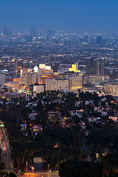 洛杉矶,城市,日落