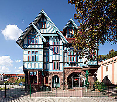 半木结构房屋,埃森纳赫,图林根州,德国,欧洲