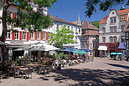 路边咖啡馆,市场,巴登符腾堡,德国,欧洲